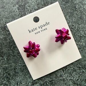 KATE SPADE Earrings Studs Bourgeois Bow Pink Authentic NWT